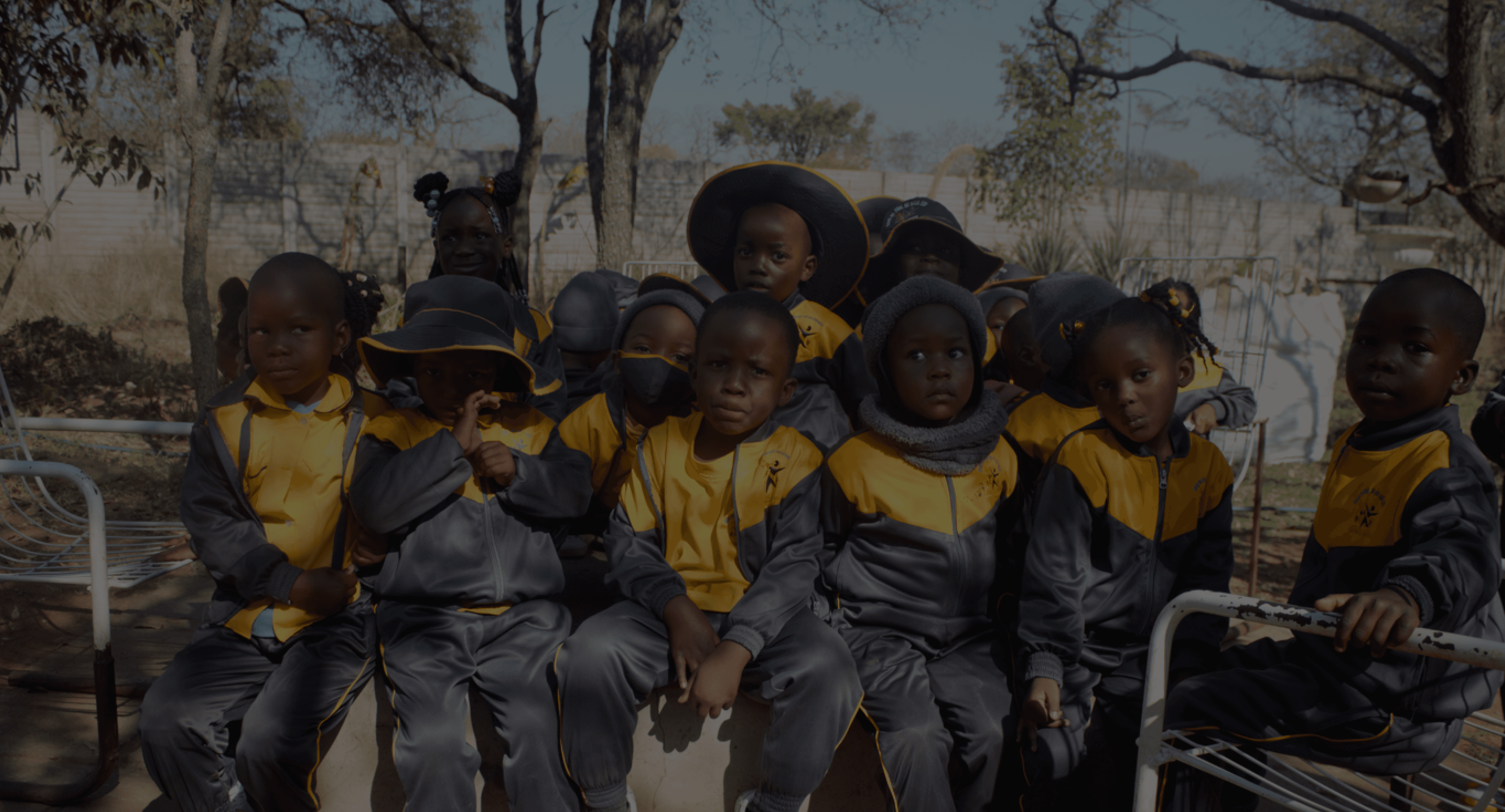 Happy children learning together
